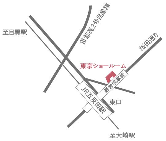 東京ショールームまでの案内地図